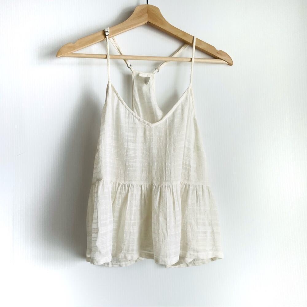 Tokyo Darling lightweight short tank top with adjustable straps size large cream